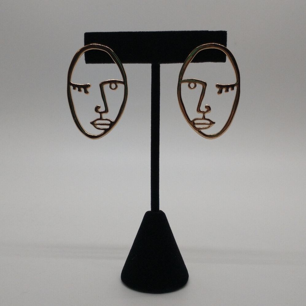 Abstract Woman's Face Post Earrings